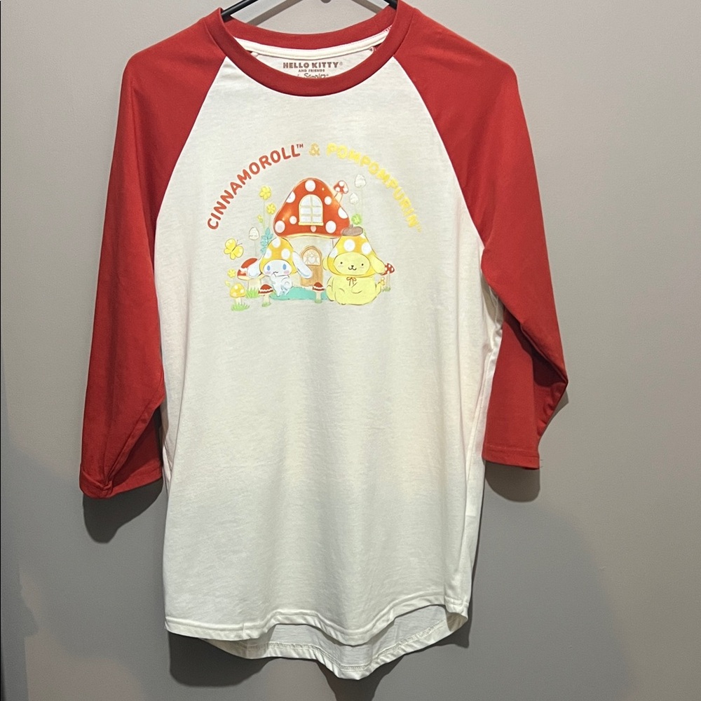 (3 for $30) Hello Kitty Red and White 3/4 Sleeve Tee